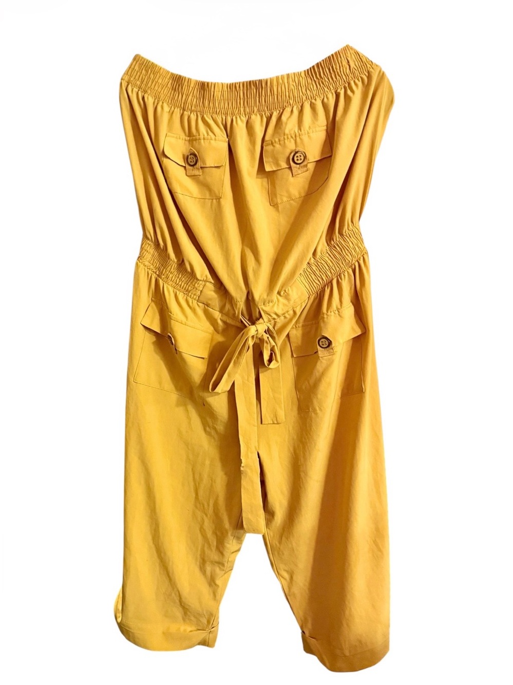 Toxik3 Women’s Elastic Tie Waist Cargo Style Cropped Strapless Jumper